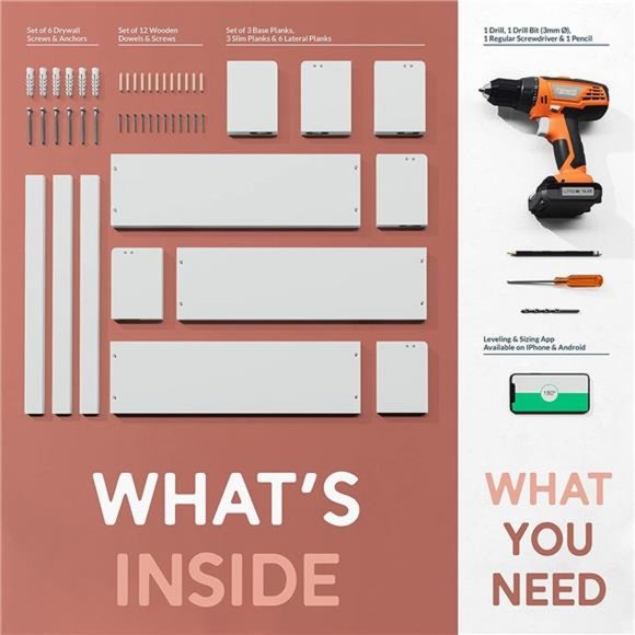 Set of 3 White Nursery Room Shelves - Solid Wood for Books (Classic White) - Picture 5 of 5
